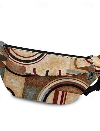  Gürteltasche mit lebendigem geometrischem Muster – mehrfarbige Hüfttasche für Outdoor-Abenteuer und Festival-Kleidung