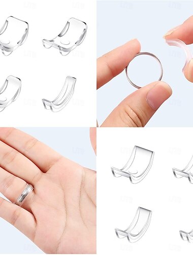  8-teiliges Ringgrößen-Set – verstellbares Ringgrößen-Set in transparenter Farbe – passend für Ringe von 1–10 mm – bequemes TPU-Material für Männer & Frauen