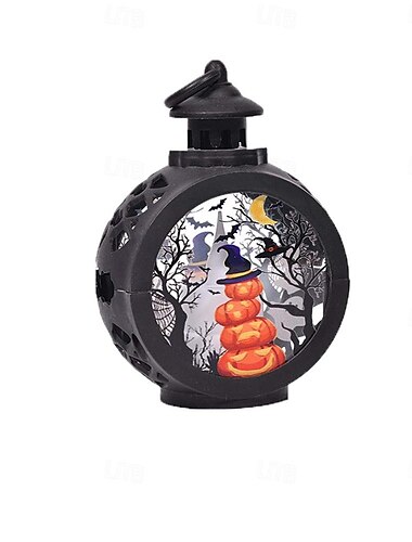  Vintage-Halloween-Dekorationslaterne, elektronisches Kerzenlicht, beleuchtetes Geister-Nachtlicht, LED-Leuchtkürbislicht, Geisterfest, kreative Dekorationsrequisiten, kleine handgehaltene Öllampe, 1 Stück
