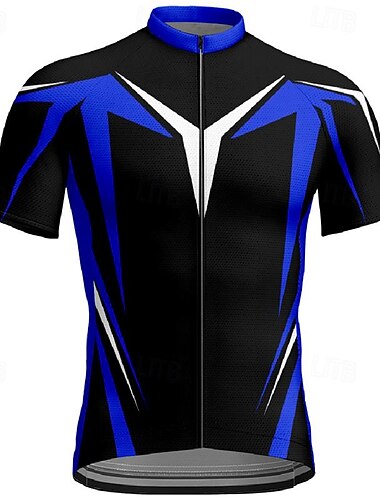  Per uomo Maglia da ciclismo Manica corta Bicicletta Maglietta Maglietta / Maglia Superiore con 3 tasche posteriori Ciclismo da montagna Traspirante Asciugatura rapida Giallo Rosso Blu Color Block Gli