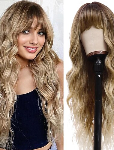  Syntetisk Peruk Mitten Del Peruk Lång Röd Orange Brun Ombre Blond Blond Syntetiskt Hår Kvinnors Cosplay Mjuk Party Blond Ljus Brun Halloween Peruker