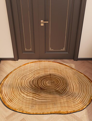  Fußmatte, Bodenmatte, rutschfester Baumring, 3D-Baumstamm-Druck, Holzscheit, Flächenteppich, Badematte, wasserabsorbierend, für drinnen und draußen, Terrasse, Schlafzimmer, Küche, Büro