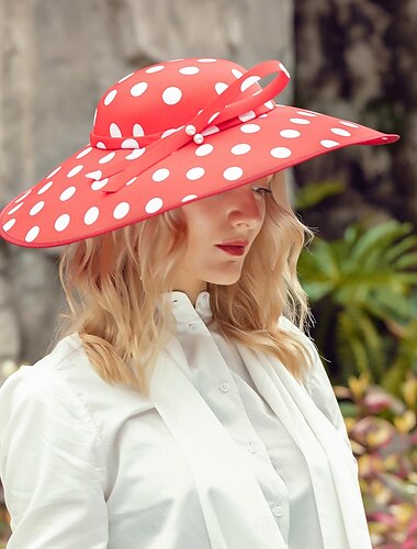 klobouky vlákno buřinka / cloche klobouk sluneční klobouk cylindr svatební čajový dýchánek elegantní roztomilý s mašličkou puntíkovaná pokrývka hlavy pokrývka hlavy