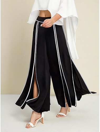  Dam Trosor Maxi Elegant Kontor Dagligen Svart Alla årstider XS S M