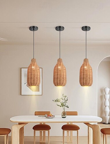  led hanglamp japanse rotan eetkamer wabi-sabi ratten home decor hanglamp voor keuken