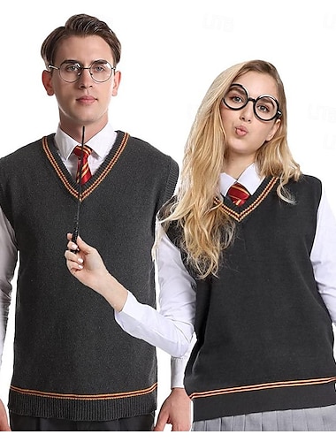  par magi harry gryffin d'or slytherin tröja stickad väst herr dam pojkar film cosplay kostym fest maskerad dailywear