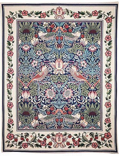  Jacquardgewebter Gobelin, Aubusson-Wandbehang, Erdbeerdieb, begianischer Wandteppich, Webstuhl, Baumwollgewebe, Dekoration für Wohnzimmer und Schlafzimmer (ohne Stab und Quasten)