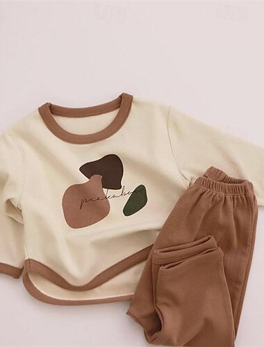  Jungen 3D Graphic Karikatur Set aus Sweatshirt und Jogginghose Trainingsanzüge Langarm Frühling Herbst Täglich Brautkleider schlicht Komfort kinderkleidung 4-12 Jahre Rundhalsausschnitt Outdoor Urlaub