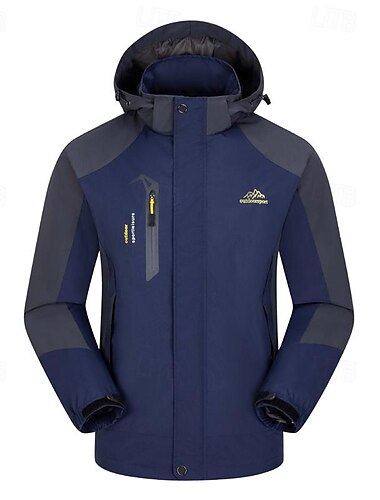  Homens Jaqueta Softshell Jaqueta de Trilha Ao ar livre Bloco de cor A Prova de Vento Impermeável Moletom Jaqueta corta-vento Campismo / Escursão / Espeleologismo Viajar Preto Amarelo Azul Marinho