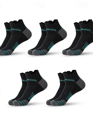  Herren 5 Paare Mehrfachpackungen Socken Laufsport Socken Freizeitsocken Schwarz Weiß Farbe Farbblock Sport & Natur Täglich Urlaub Grundlegend Dünn Sommer Frühling Modisch Brautkleider schlicht