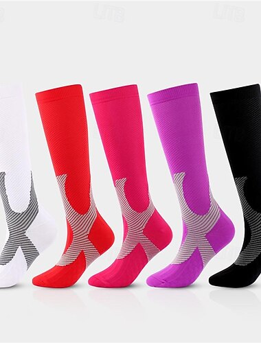  Calcetines de compresión Calcetines Deportivos Calcetines para correr 1 Par Bloque de Color Hombre Calcetines A prueba de resbalones Transpirable Reductor del Sudor Cómodo Entrenamiento de gimnasio
