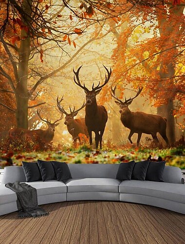  bos dier hangend wandtapijt wandtapijt groot wandtapijt muurschildering decor foto achtergrond deken gordijn thuis slaapkamer woonkamer decoratie