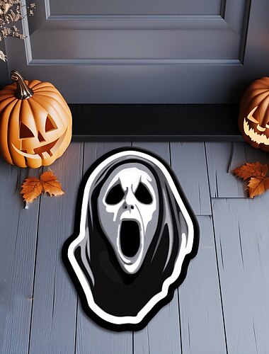 Halloween-Dekorationen, unregelmäßige Geister-Fußmatte, Küchenmatte, Bodenmatte, rutschfester Flächenteppich, ölbeständiger Teppich, Indoor-Outdoor-Matte, Schlafzimmerdeko, Badezimmermatte,