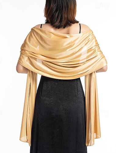  Skjerf Elegant Vintage Klassisk Uten ermer Satin Chiffon Bryllup Wraps Med Ren Farge Formell Høst