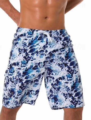  Herren Bademode Surfshorts Badehose Schwimmshorts kurz Surfshorts Boardshorts Badeshorts Tasche Kordelzug Elastischer Bund Kurze Hose Outdoor Sport & Natur Strand Herbst Schnelltrocknend