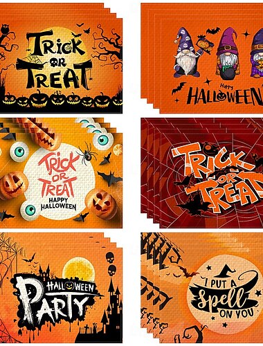  podkładki na Halloween - upiorny i świąteczny design - trwałe i łatwe do czyszczenia - idealne na imprezy halloweenowe i sezonową dekorację stołu - idealne na stoły i bufety