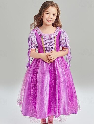  Conte de Fées Sofia la première Princesse Sofia Robe de demoiselle d'honneur Costume de soirée à thème Robes en tulle Cosplay Cosplay de Film for Fille Enfants Carnaval Fête / Soirée