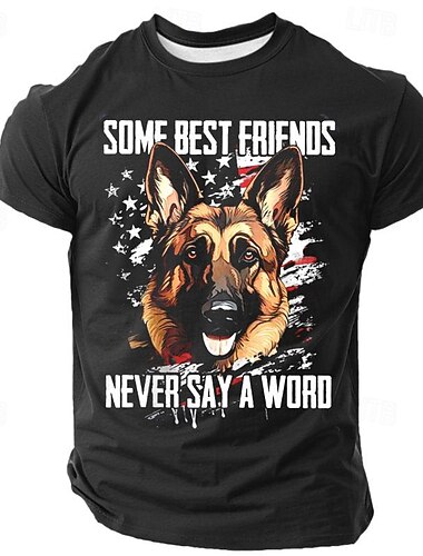  Pánské Pes Tričko Krátký rukáv tričko 3D tisk Tričkový Košile Retro Na běžné nošení Pouliční styl Outdoorové sporty Dovolená Jdeme ven Černá 1 Černá 3 Černý 2 Jaro léto Oblečení S M L XL 2XL 3XL