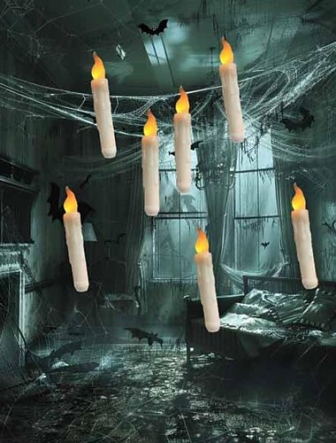  6ks led světlo halloweenských svíček s blikajícím plamenem aa bateriová lampa pro halloweenské svíčky kuželové svíčky plovoucí párty osvětlení