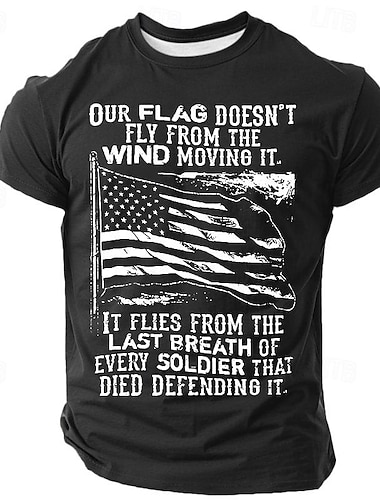  4 de julho de 2026 250º Dia da Memória T-Shirt Masculina Patriótica Vintage Retro Patriota Impressão 3D Bandeira dos EUA Veterano Gola Redonda Manga Curta Casual Rua