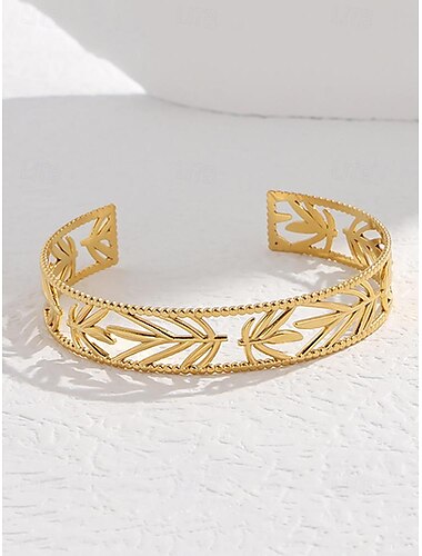  Damen Armreife Manschetten-Armbänder Silber Gold Edelstahl Elegant Modisch