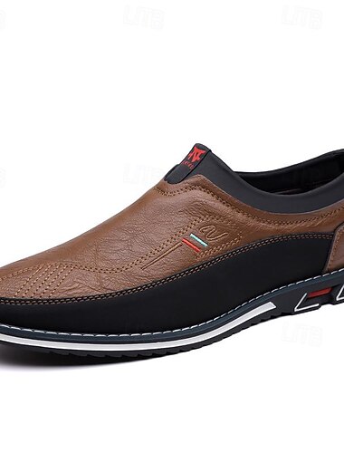  Herre En pedal Penny Loafers Klassiske Loafers PU Lær Bekvem Sklisikker Tøfler Svart Hvit Oransje