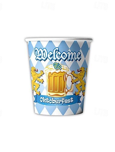  100 Stück Pappteller 7 Zoll oder 9 Zoll Essteller aus Pappe Dessertteller aus Pappe ideal fürs Oktoberfest Oktoberfest-Thema Essteller und Dessertteller