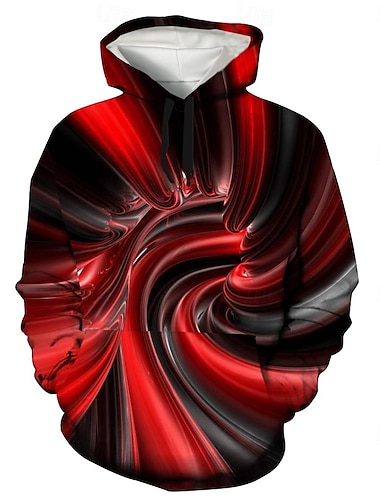  Per uomo Grafico Felpa con Cappuccio Felpe con cappuccio Felpa Cool Manica Lunga Con Cappuccio Rosso Blu Autunno Inverno progettista