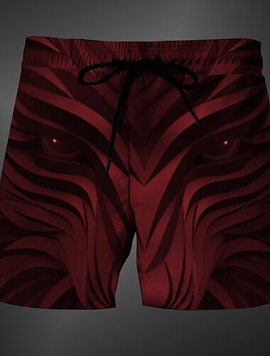  Herren Tiermotiv Optische Täuschung 3D-Druck Badehosen Badeshorts Boardshorts Mittlere Taille Mode Streetwear Designer Lässig Täglich Ferien Tasche Kordelzug Elastischer Bund Designer Bekleidung