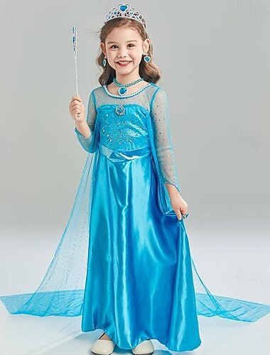  Frozen Satu Prinsessa Elsa Asut Kukka tyttö mekko Teema juhlapuku Elokuva-cosplay for Tyttöjen Lapset Karnevaali Lasten päivä Juhlat