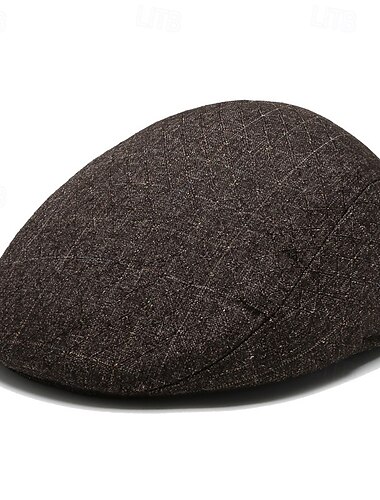  Herren Schiebermütze Ascot-Hut Ballonmütze Braun Grau Polyester Modisch Brautkleider schlicht Britisch Strasse Täglich Plaid Einstellbar Atmungsaktiv