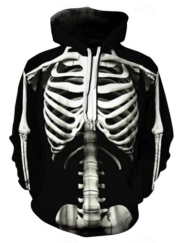  Halloween Teschio dello scheletro Felpa con cappuccio Stampa 3D Tasca frontale Grafica Per Da coppia Per uomo Per donna Per adulto Halloween Carnevale Mascherata Stampa 3D Da mare Halloween