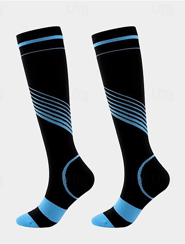  Calcetines de compresión Calcetines Deportivos Calcetines para correr 1 Par Bloque de Color Hombre Calcetines de tubo A prueba de resbalones Transpirable Reductor del Sudor Cómodo Entrenamiento de