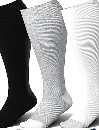  Calcetines de compresión de talla grande, calcetines deportivos atléticos, calcetines para correr, 1 par de calcetines de tubo básicos, transpirables, absorben el sudor, cómodos, gimnasio,