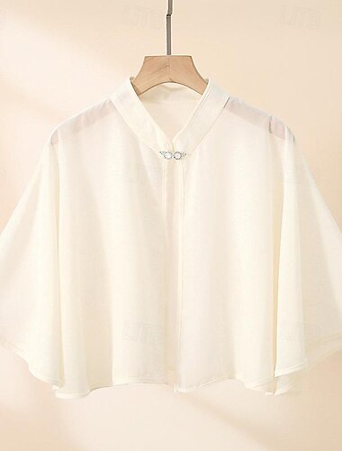  Wickeltücher für Frauen Elegant Luxus Ärmellos Chiffon Hochzeit Schals Mit Pure Farbe Für Hochzeit Sommer