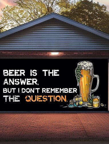  Außen Garage Tür Abdeckung Banner Bier Vintage Slogan Bauernhaus große Kulisse Dekoration für Feiertag Außen Garage Tür Haus Wand Dekorationen