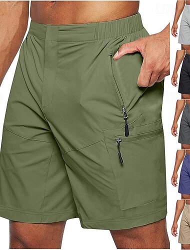  男性用 カーゴショーツ ハイキング ショーツ タクティカルショーツ 軍隊 アウトドア レギュラー 防水 速乾性 ショートパンツ 弾性ウエスト ブラック アーミーグリーン 狩猟 登山 キャンプ / ハイキング / ケイビング S M L XL XXL