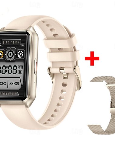  696 H37 Smartwatch 1.57 Zoll Smart-Armband Bluetooth Schrittzähler Anruferinnerung Schlaf-Tracker Kompatibel mit Android iOS Damen Freisprechanlage Nachrichterinnerung IP 67 30mm Uhrengehäuse