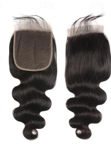  Cabello Vietnamita Cierre 4x4 Ondulado Grande Parte gratuito Parte media Malla suiza Cabello humano remy Mujer con pelo de bebe / Natural / Clásico Fiesta / San Valentín / Fiesta / Noche