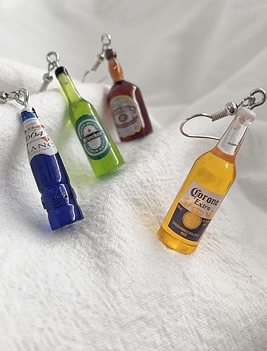  4pack boucles d'oreilles de bière pour femmes drôles boucles d'oreilles oktoberfest allemandes costumes de festival de bière en acrylique tenues accessoires pour femmes filles