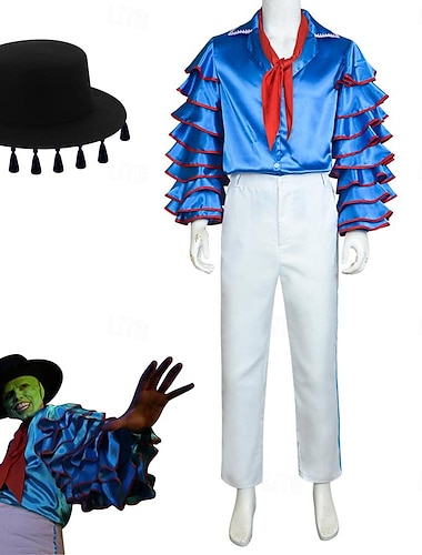  Die Maske Stanley Ipkiss Bluse / Hemd Hosen Mützen Erwachsene Herren Grusel Party / Abend Karneval Maskerade Einfaches Karnevalskostüm