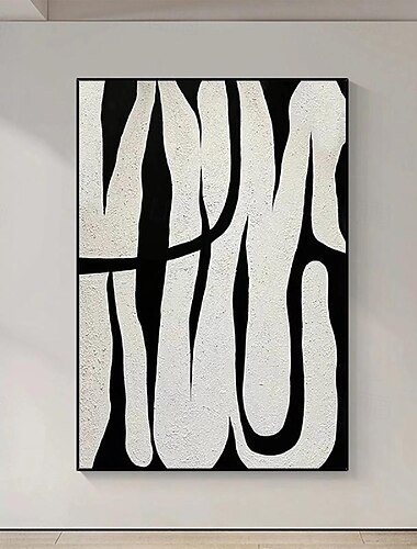  beige wabi sabi oljemålning handgjord väggkonst svart beige abstrakt målning stor svart minimalistisk målning väggkonstmålning handgjord beige texturerad dukmålning neutral väggkonst dekor