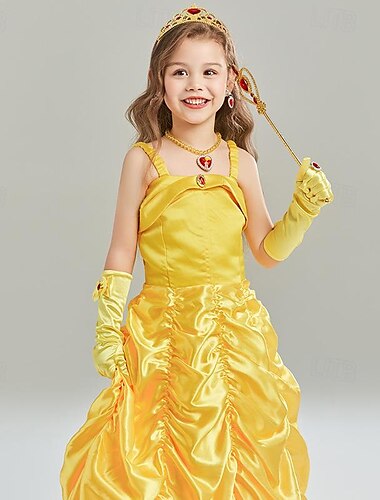  Cuento de hadas Princesas Cenicienta Vestido de niña de las flores Disfraz de fiesta temática Vestidos de tul Cosplay Cosplay de película for Chica Niños Carnaval Día del Niño Fiesta / Noche