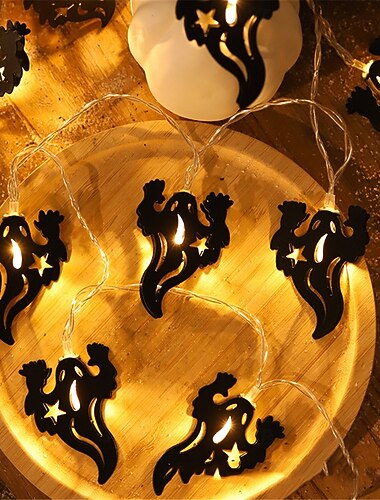  1,5 m - 10 LEDs Halloween Fledermaus Krähe Geister Lichterkette LED Eisenförmiges Licht Nachtlicht Beleuchtete Geister Festival Party Dekoration Licht Garten Hof Atmosphäre Licht Batterien betrieben 1