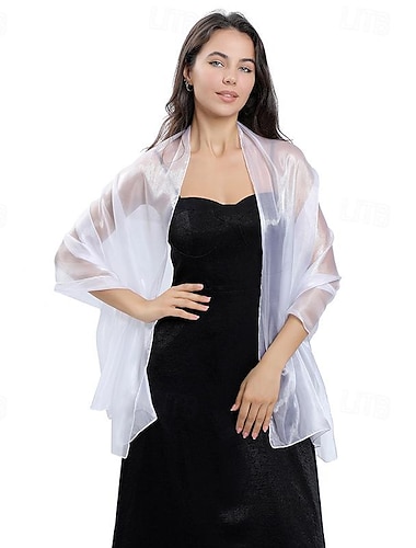  châles et enveloppes soyeux pour femmes pour robes de soirée châle en organza transparent et doux pour demoiselle d'honneur, mariage, fête formelle