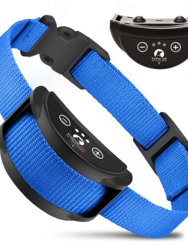  Dog Training Anti Bark Collar Shock Collar Anti Bark Device Simple Dog Multi-functional Dog Cat Pets Waterproof Anti Bark Automatic Rechargable Safety Nylon Behaviour Aids For Pets