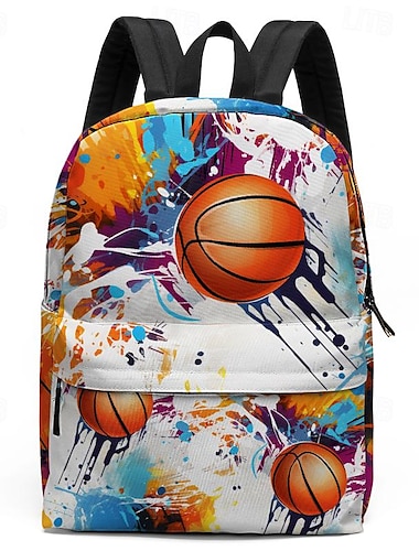  Rucksack mit Basketball-Print für Jungen und Teenager – große Sport-Schultasche mit farbenfrohem Streetstyle-Design für den täglichen Gebrauch und das Training im Fitnessstudio