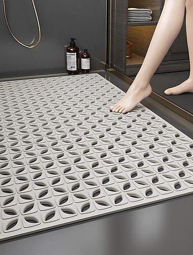  Rutschfeste Duschmatte, quadratische Badewannenmatte mit Saugnäpfen &Abflusslöcher, Duschmatte aus Gummi, aufhängbare Sicherheitsmatten für Badewanne und Dusche