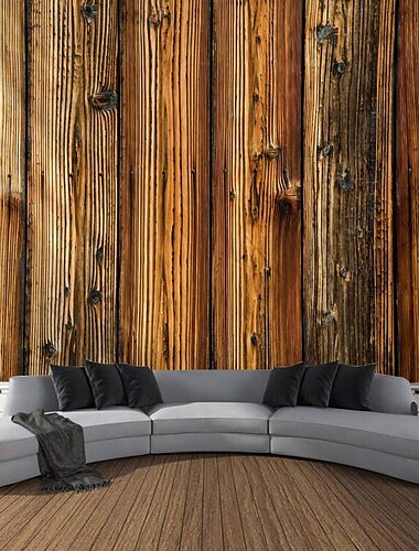  holz wandteppich kunst dekor decke vorhang hängen nach hause schlafzimmer wohnzimmer dekoration polyester Wandtuch XXL Natur