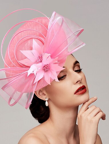  Fašírky síťová kombinéza svatební dostihové dny dámský den Melbourne Cup s kšiltem květinová pokrývka hlavy